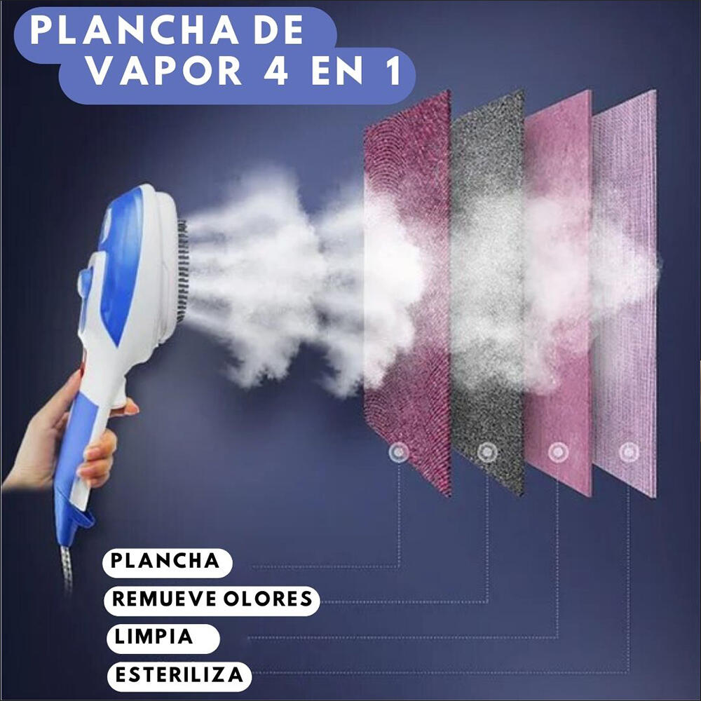Plancha de Viaje Plegable 4 en 1 - Plancha + Steamer + Desinfecta + Aromática